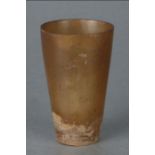 A Boer War trench art horn drinking cup engraved 'Ceylon 1901', 8cms high.