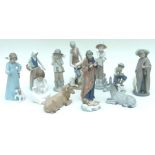 A quantity of Nao figures to include Joseph, Baby Jesus, a Donkey, Goose Girl and others (12).