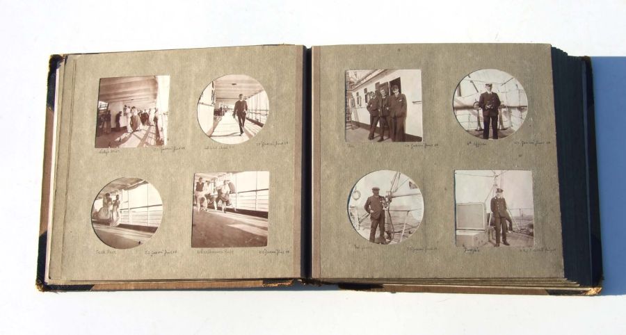 An early 20th century photograph album compiled by A W Finlayson RN, Uplands House, containing - Image 2 of 4