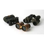 A pair of Carl Zeiss Jena 8 x 30 binoculars; together with two pairs of opera glasses (3).