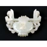 A Chinese ivory jade pendant in the form of a two-handled vase, 5.5cms wide.Condition ReportTwo very