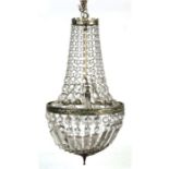 A crystal drop chandelier, 55cms high.