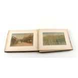 An early 20th century Japanese lacquer concertina photograph album containing twenty two travel