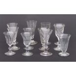 A quantity of 19th century and later drinking glasses.