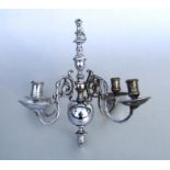 A Dutch plated four-arm candle ceiling light, 28cms high.