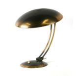 A mid 20th century brassed desk lamp, 40cms high.