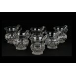 A set of six Georgian glass custard cups, 7cms high.