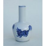 A Chinese blue & white vase decorated with a procession of Buddhistic lions, four character blue