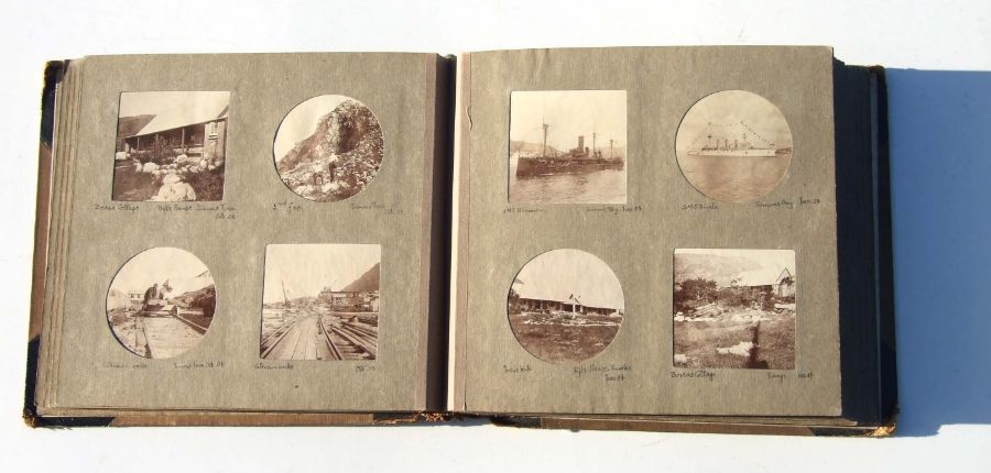 An early 20th century photograph album compiled by A W Finlayson RN, Uplands House, containing