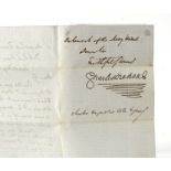 Charles Dickens (1812-1870) A signed letter stating ' I enclose you a pass for the Haymarket stage