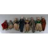 A quantity of late 19th century German bisque headed dolls of four generations comprising great