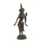 A Thai bronze figure of a deity, 43cms high.