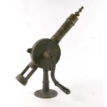 A large brass counter top corkscrew, 48cms high.Condition ReportThe worm is approx 5cms long, made