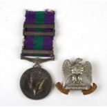 A General Service Medal awarded to 406424 Sgt J S McKidde, the Greys, with Palestine (1946-48)