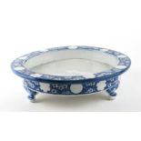 A Chinese blue & white prunus pattern Narcissus bowl, 29cms diameter.