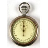 A WWII Carley & Clements Ltd 1/10th second stop watch, the back engraved 'Mk II 386 1937 and