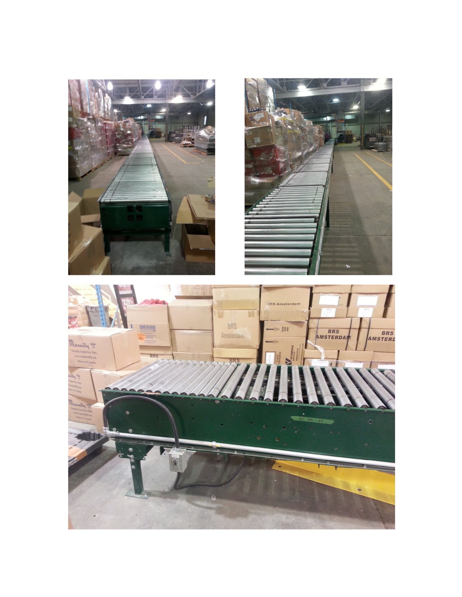 RAPISTAN SYSTEMS ROLLER CONVEYORS, VARIOUS SIZES, (ALREADY DISMANTLED, READY TO SHIP)