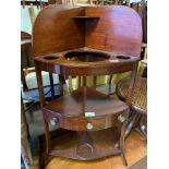 A VICTORIAN MAHOGANY CORNER UNIT WITH WASH STAND INSERT