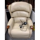 CREAM LEATHERETTE ELECTRIC RECLINING ARMCHAIR
