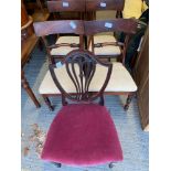 4 MAHOGANY CHAIRS & 1 OTHER