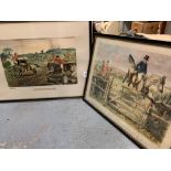 2 HUNTING SCENE PRINTS