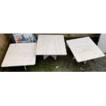 3 MARBLE STYLE GARDEN TABLES