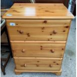 PINE CHEST OF DRAWERS, 3 LONG