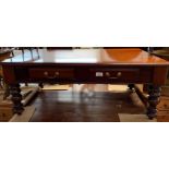MAHOGANY COFFEE TABLE WITH 2 DRAWERS