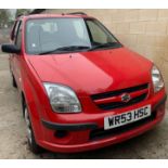 SUSUKI IGNIS, REG WR53 HSC, REGISTERED DECEMBER 2003, 1328CC PETROL ENGINE, 2 KEYS, THIS VEHICLE