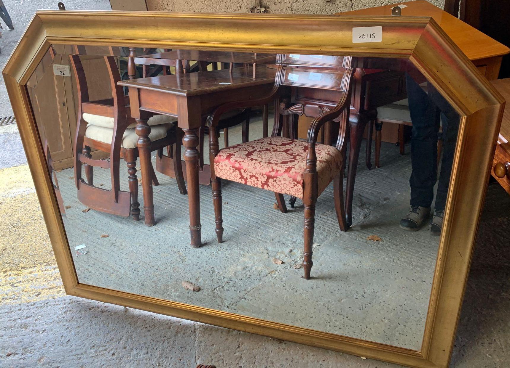 LARGE GILT OVER MANTEL MIRROR