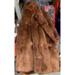 LADIES 'M & MICHAELS FURS' LIGHT BROWN FUR COAT & A LADIES BROWN FUR 'PACKARDS' COAT