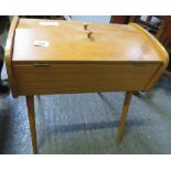 WOODEN CANTILEVER SEWING BOX ON LEGS