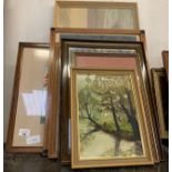 COLLECTION OF FRAMED PRINTS & MIRRORS