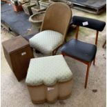 SMALL OTTOMAN & 2 CHAIRS