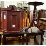 SMALL WOODEN CORNER CUPBOARD ALONG WITH 3 SIDE TABLES ## KEY ##