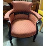 PINK UPHOLSTERED BEDROOM CHAIR