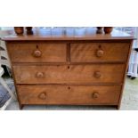 WOODEN CHEST OF DRAWERS, 2 SHORT, 2 LONG