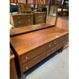 MID CENTURY DRESSING TABLE WITH 4 DRAWERS & MIRROR