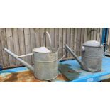 2 GALVANISED WATERING CANS & SASH CLAMP