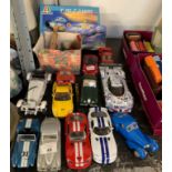 COLLECTION OF BURAGO MODEL CARS, AN AIRFIX KIT, ANOTHER KIT ETC
