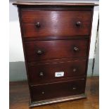 VICTORIAN MAHOGANY APPRENTICE CHEST OF 4 SHORT DRAWERS