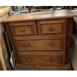 PINE CHEST OF DRAWERS, 2 SHORT, 3 LONG