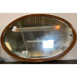 WOODEN FRAMED OVAL MIRROR