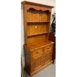 SMALL PINE DRESSER, 2 DRAWERS & 2 DOORS