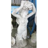 ARCHITECTURAL SALVAGE - RECONSTITUTED STONE STATUE OF A FEMALE