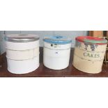 3 1950'S ENAMEL CAKE TINS