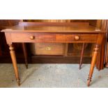 EARLY 20TH CENTURY MAHOGANY WRITING DESK/HALL TABLE WITH 2 DRAWERS
