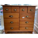 PINE CHEST OF DRAWERS, 4 SHORT, 6 LONG