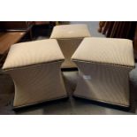 3 FABRIC DRESSING ROOM STOOLS