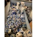 LARGE QUANTITY OF DUTCH DELFTWARE TO INCLUDE WINDMILLS, CLOGS ETC